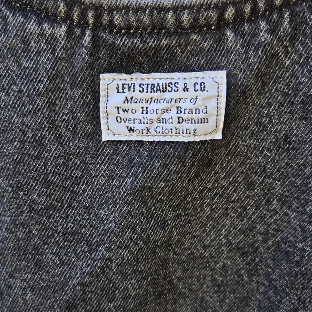 Levi's Grey Button-Front Black Denim Pinafore Dress - Picture 9 of 13